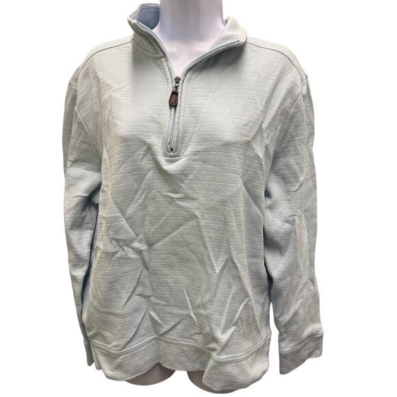 Tommy Bahama Other - Tommy Bahama Mens S 1/4 Zip Pullover Sweater Blue Marlin Pima Cotton Thick golf